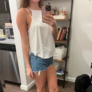 White High Neck Summer Tank Top